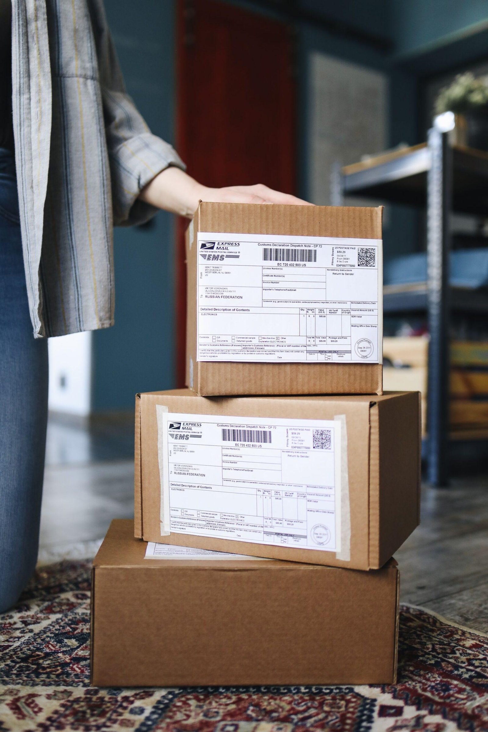 Stacked shipping boxes ready for delivery — tracking inventory and cost of goods sold